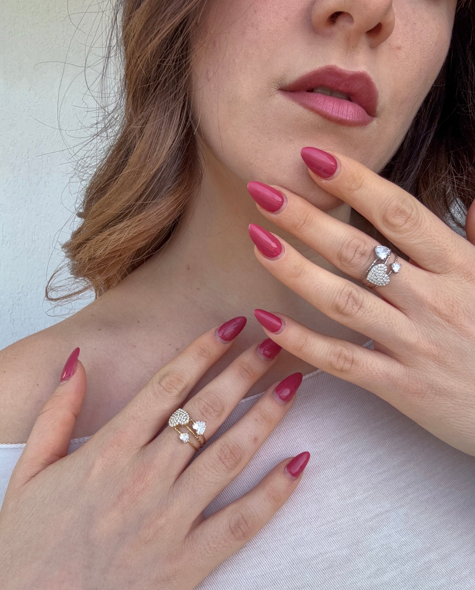 Anello Tris di Cuori in acciaio inossidabile — PJELSOMINO Bijoux
