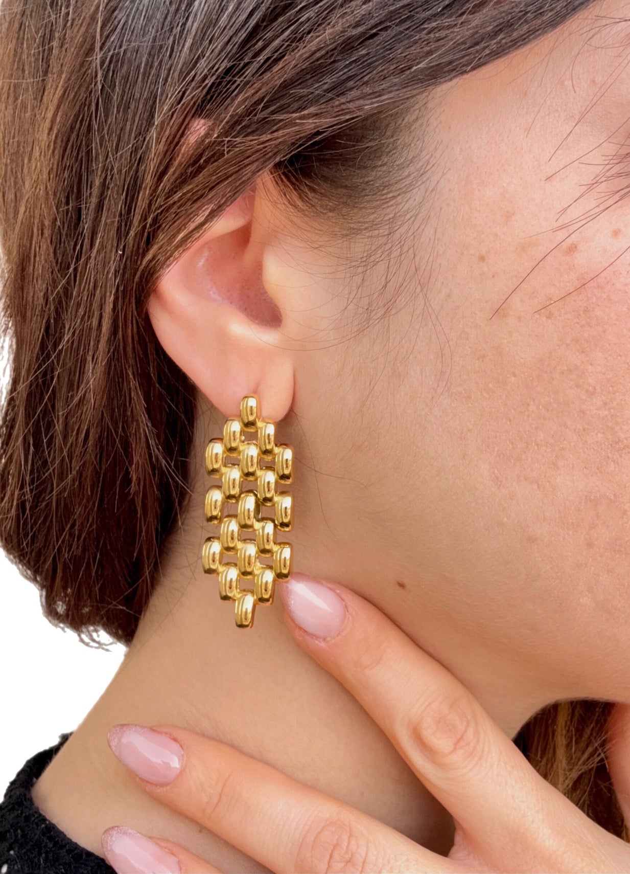 Orecchini Maglia Larga in acciaio inossidabile — PJELSOMINO Bijoux