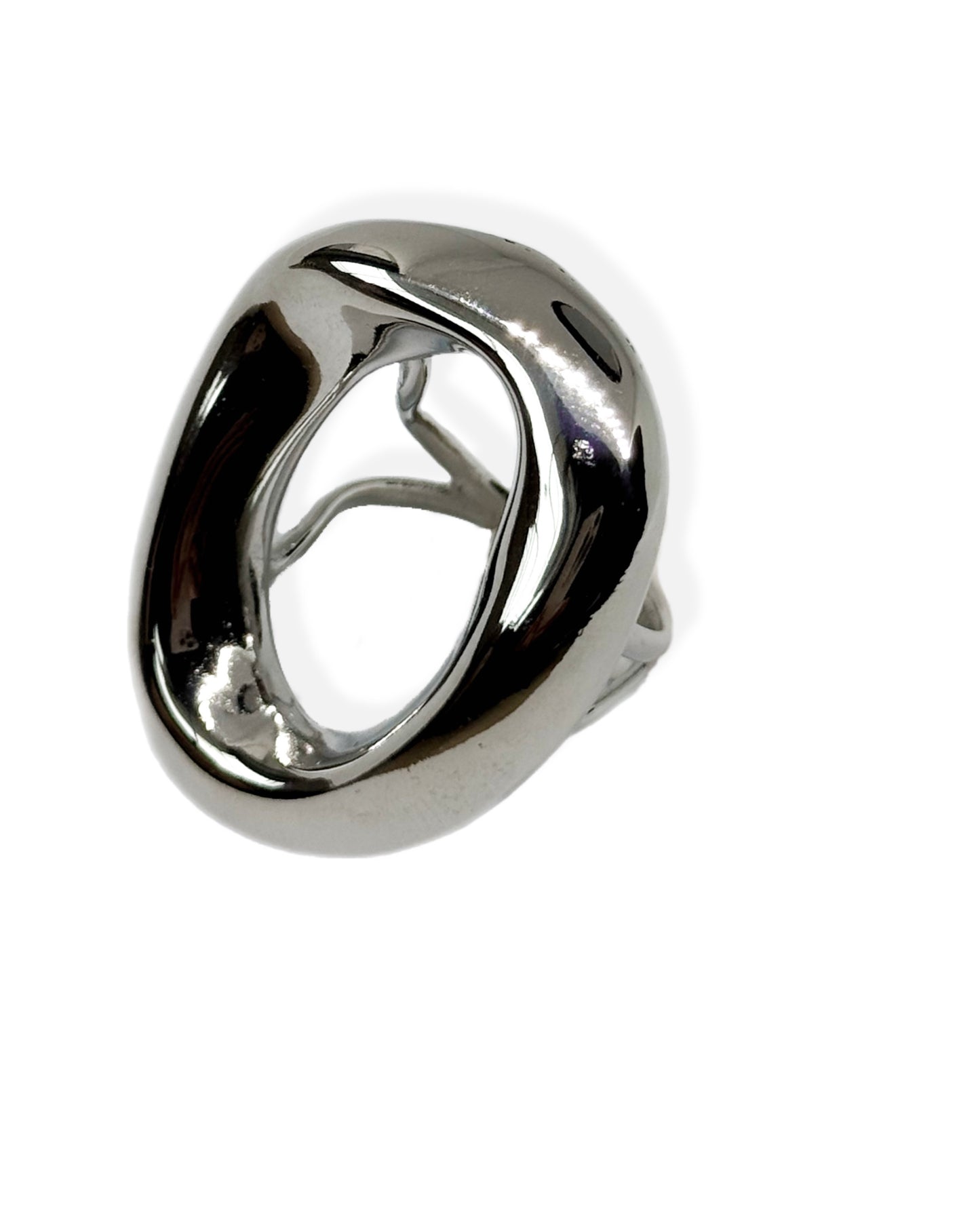 Anello Oval Melted in acciaio inossidabile — PJELSOMINO Bijoux