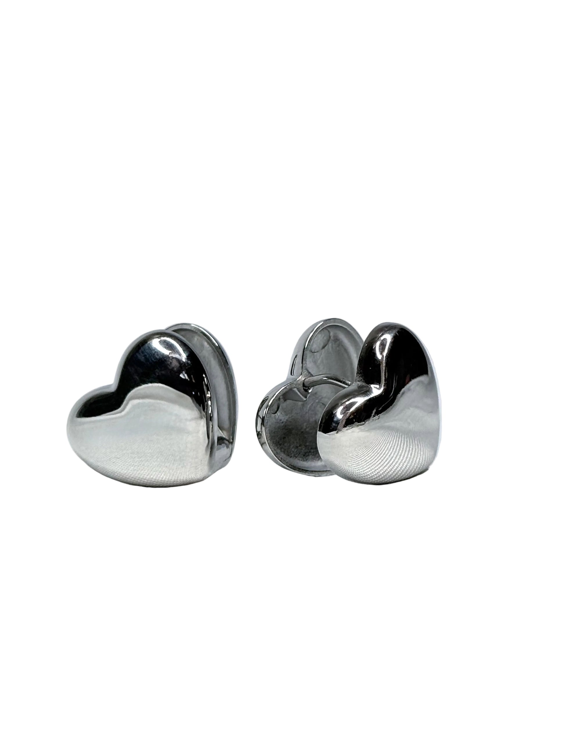 Orecchini Double Heart in acciaio inossidabile — PJELSOMINO Bijoux