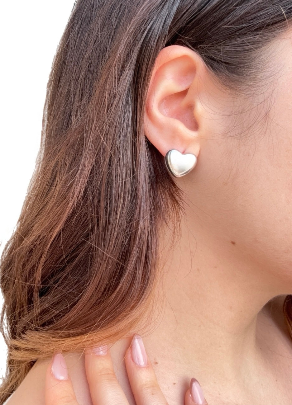Orecchini Double Heart in acciaio inossidabile — PJELSOMINO Bijoux