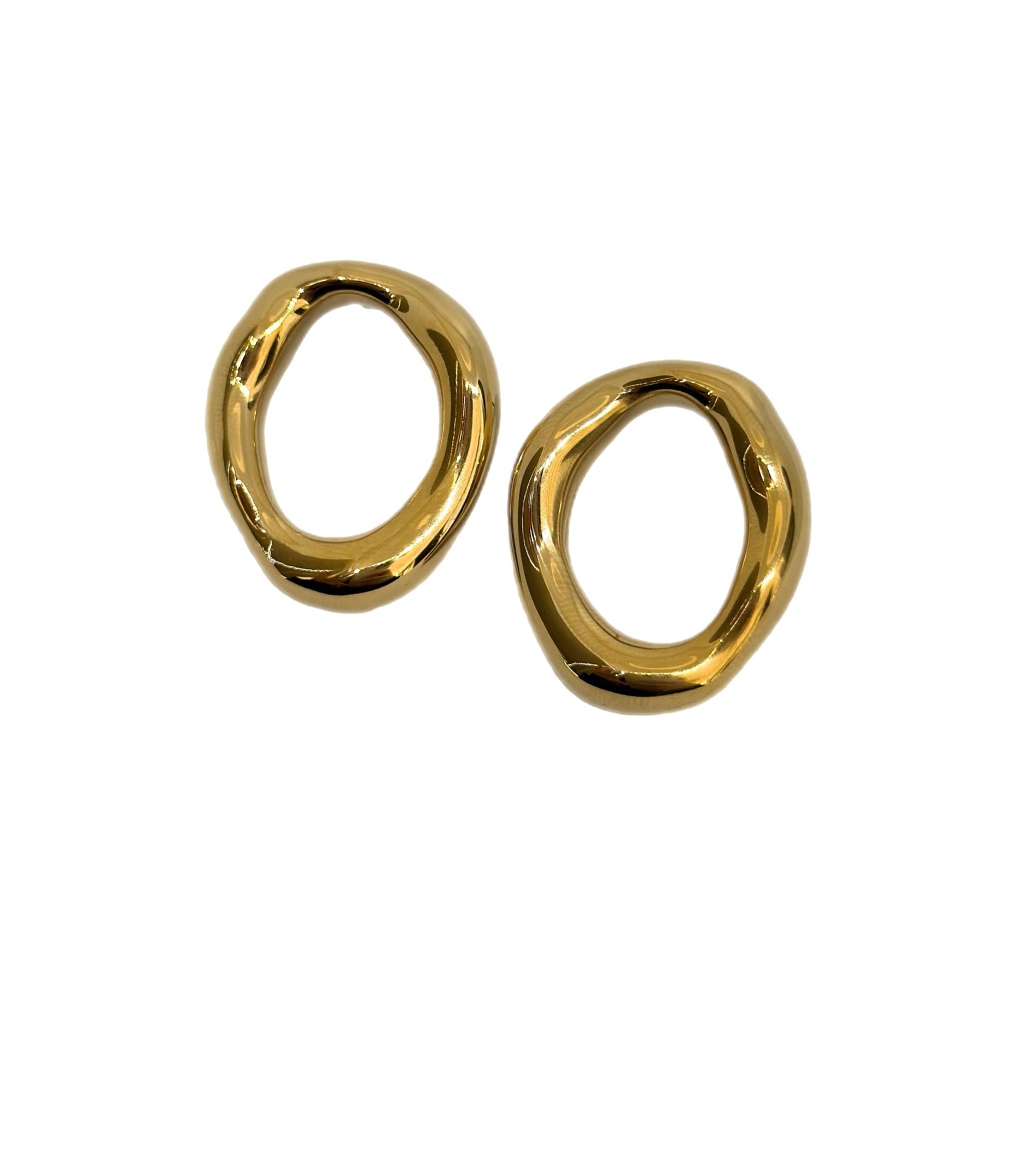 Orecchini Oval Melted in acciaio inossidabile — PJELSOMINO Bijoux