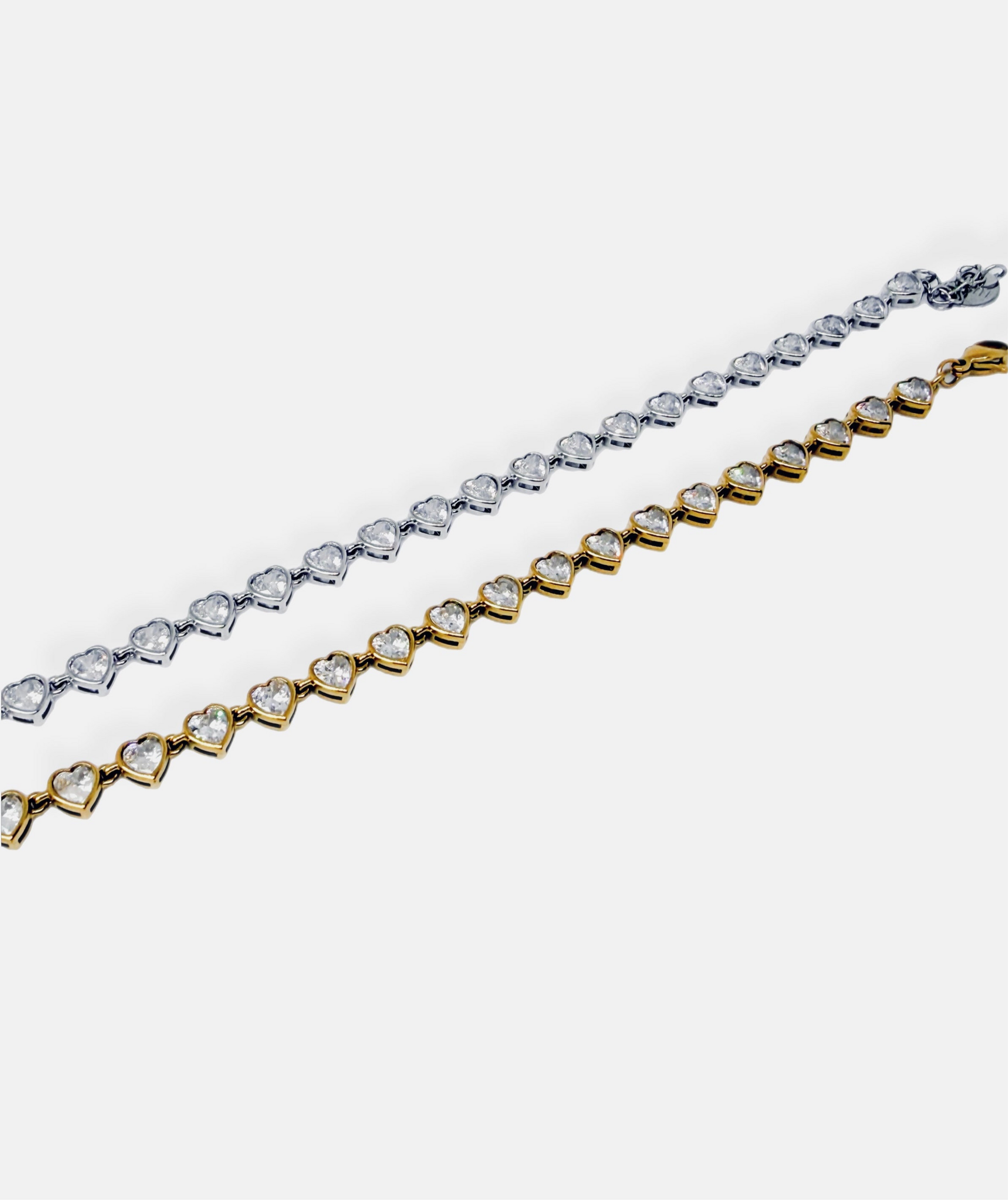 Bracciale Tennis Cuoricini in acciaio inossidabile — PJELSOMINO Bijoux