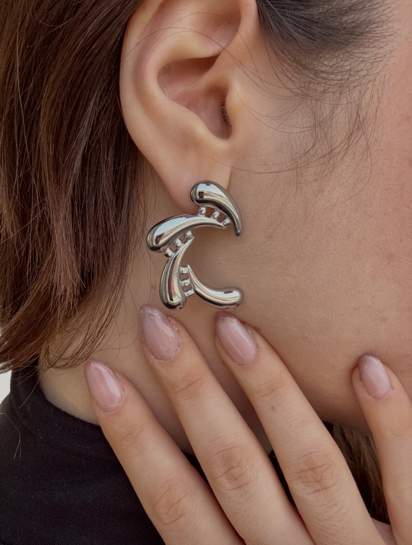 Orecchini Chasing Drops in acciaio inossidabile — PJELSOMINO Bijoux