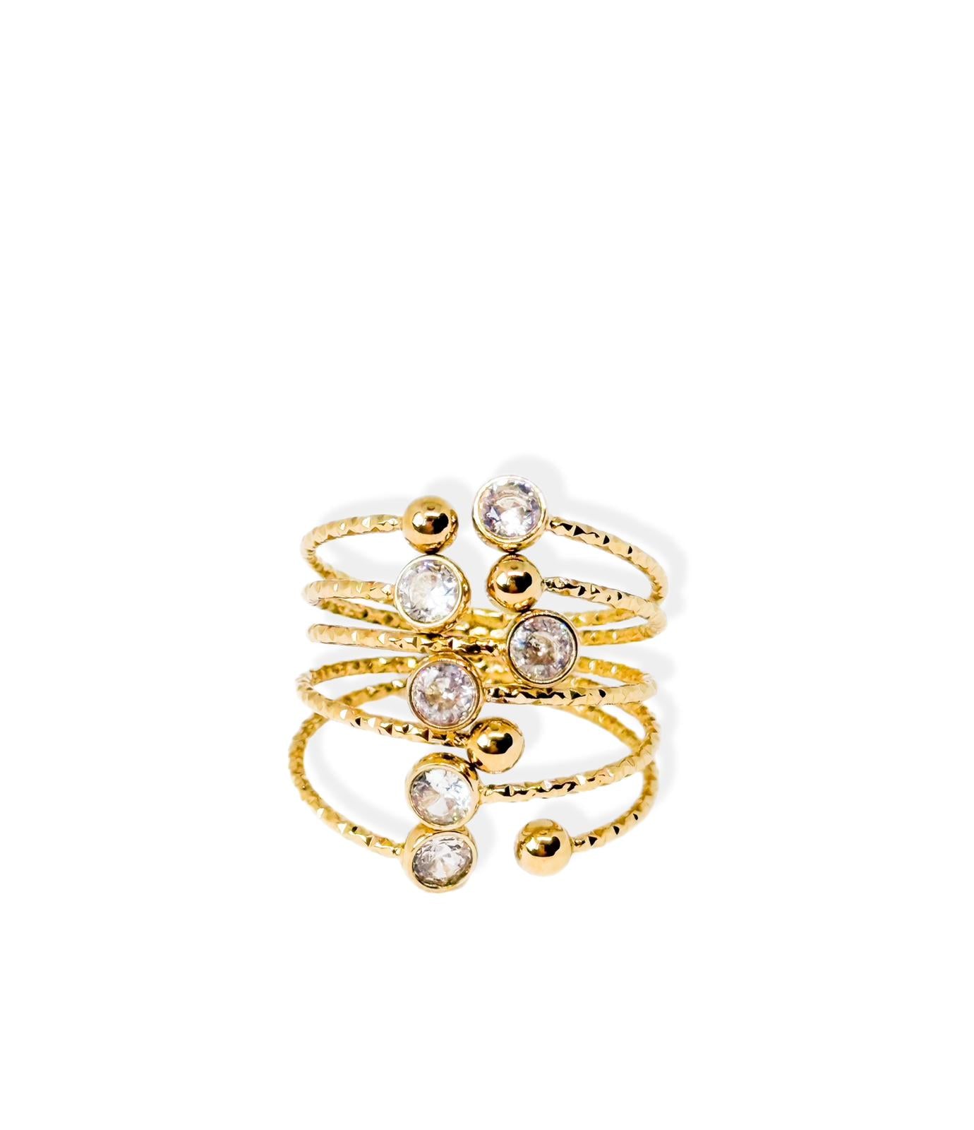 Anello Intreccio di Luce in acciaio inossidabile — PJELSOMINO Bijoux