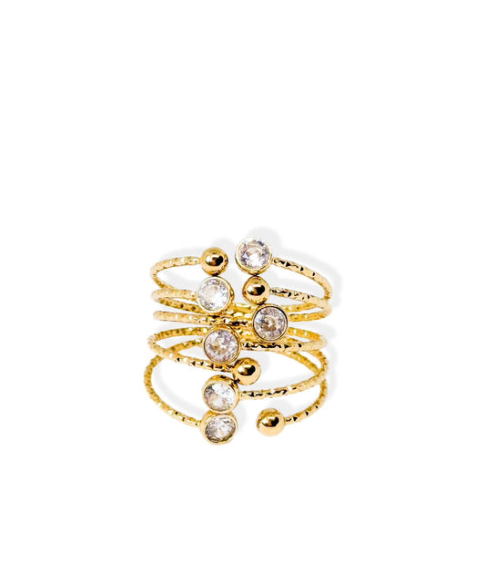 Anello Intreccio di Luce in acciaio inossidabile — PJELSOMINO Bijoux