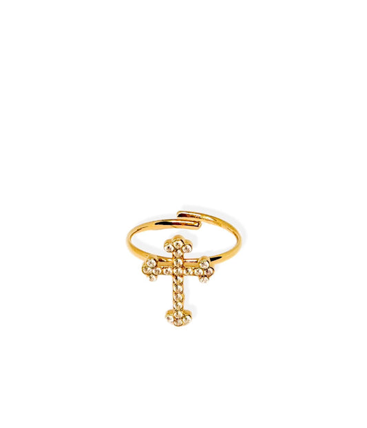 Anello Little Cross in acciaio inossidabile — PJELSOMINO Bijoux